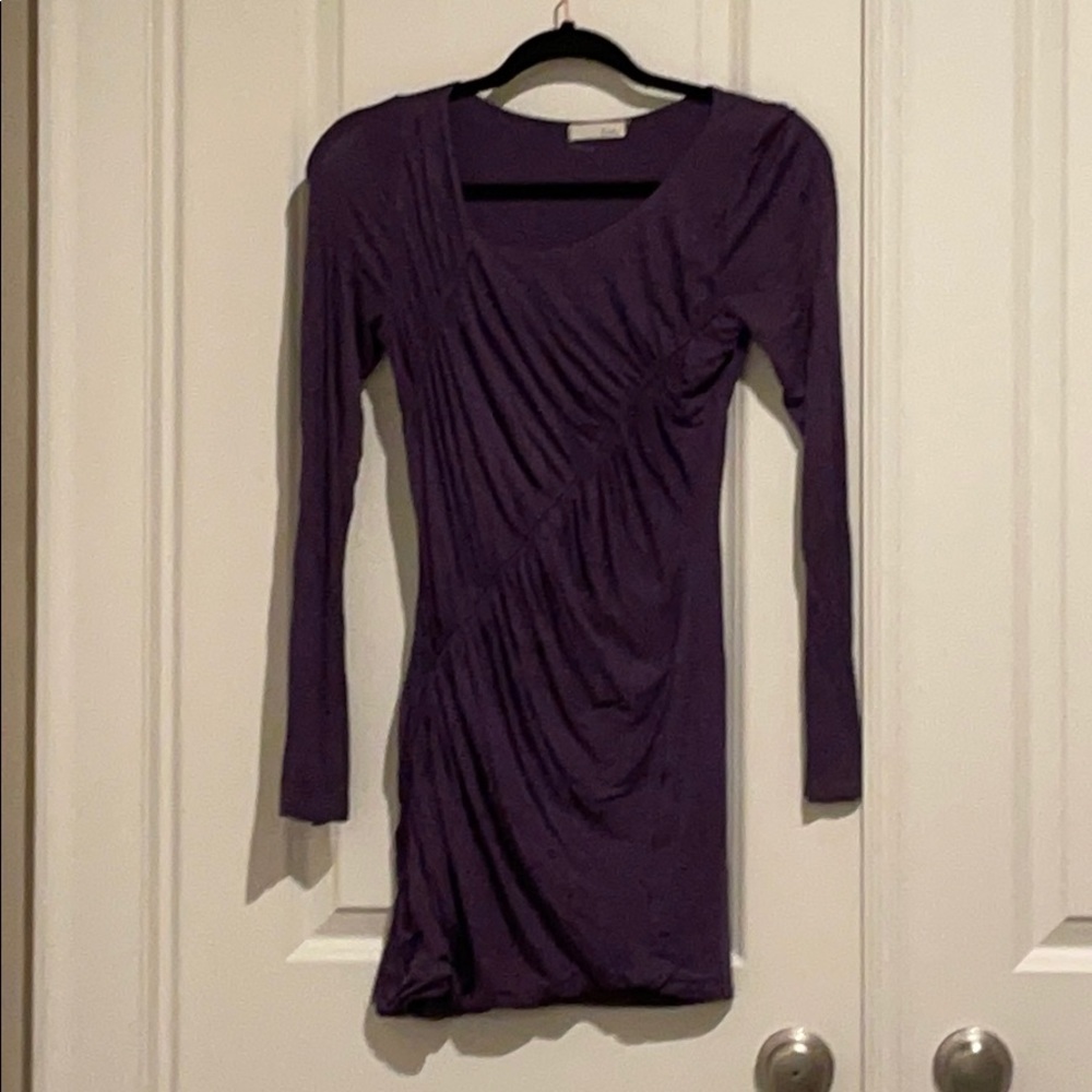 Tight purple mini dress